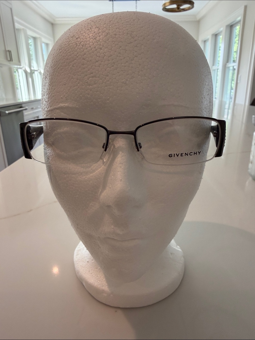 Givenchy Women’s Gunmetal/Black Semi-Rimless Rectangle Glasses